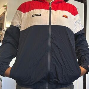 Ellesse Red and White Windbreaker Jacket
